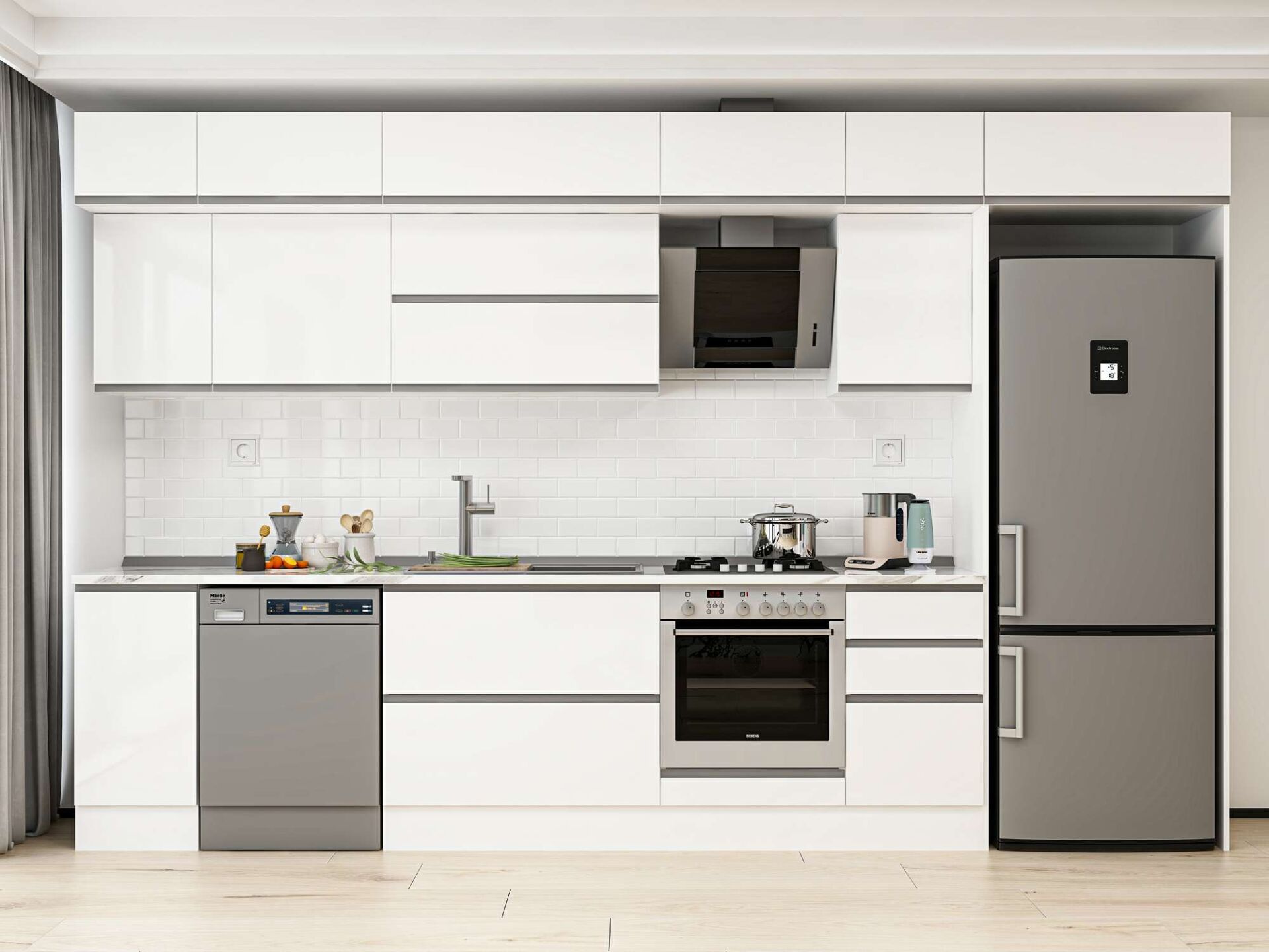 Alvinka 375X240 Cm High Gloss Mutfak Dolabı Mb-E90S40S45-2