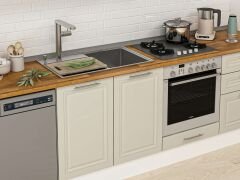 Alvinka 410X222 Cm Klasik Mebran Mutfak Dolabı Mb-E90S60S60-2 Mebran | Kumtaşı - Suntalam