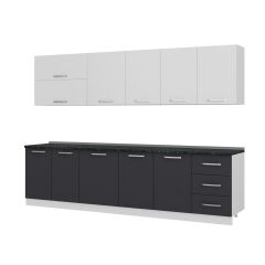 Minar 300 Cm Mutfak Dolabı Beyaz Antrasit 300-A1