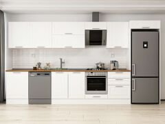 Alvinka 410X222 Cm Klasik Mebran Mutfak Dolabı Mb-E90S60S60-2 Mebran | Beyaz - Mdf