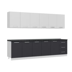 Minar 300 Cm Mutfak Dolabı Beyaz Antrasit 300-A2