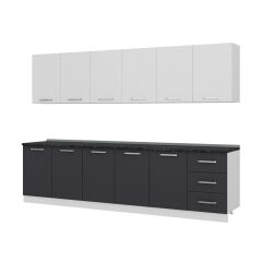 Minar 300 Cm Mutfak Dolabı Beyaz Antrasit 300-A2