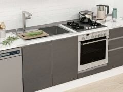 Alvinka 390X222 Cm High Gloss Mutfak Dolabı Mb-E80S50S60-3 High Gloss | Antrasit - Mdf