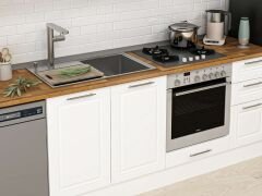 Alvinka 300X210 Cm Klasik Mebran Mutfak Dolabı Mb-E90B50S40-1 Mebran | Beyaz - Suntalam