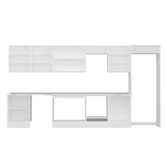 Alvinka 410X222 Cm Klasik Mebran Mutfak Dolabı Mb-E90S60S60-2 Mebran | Antrasit - Mdf