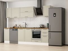 Alvinka 280X210 Cm Klasik Mebran Mutfak Dolabı Beyaz Beyaz M-E80S40S40-2 Mebran | Kumtaşı - Suntalam