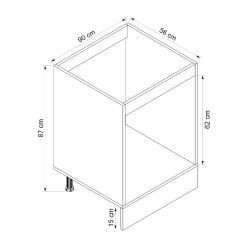 Alvinka Mutfak Modül Mbr_C Alt 2Ç 90Cm Evye Dolap Beyaz Kumtaşı Mdf