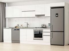 Alvinka 380X222 Cm High Gloss Mutfak Dolabı Mb-E80S60S40-1 High Gloss | Beyaz - Suntalam