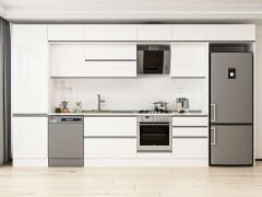 Alvinka 400X240 Cm High Gloss Mutfak Dolabı Mbb-E80B60S60-2 High Gloss | Beyaz - Suntalam