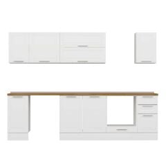 Alvinka 280X210 Cm Klasik Mebran Mutfak Dolabı Beyaz Beyaz M-E80S40S40-2 Mebran | Beyaz - Mdf