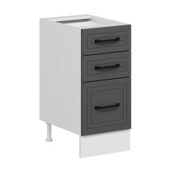 Alvinka Mutfak Modül Mbr_A Alt 3Ç1B2K Nray 40Cm Dolap Beyaz Antrasit