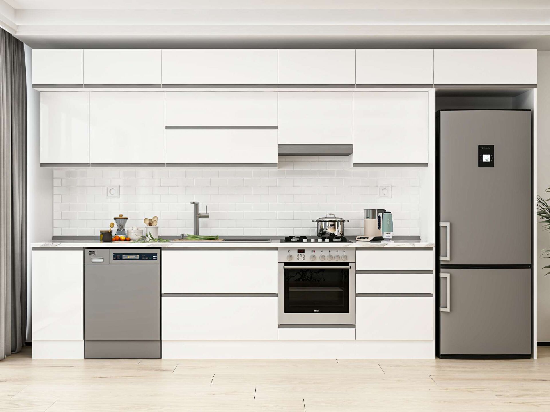 Alvinka 390X240 Cm High Gloss Mutfak Dolabı Mb-E90S40S60-1