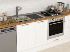 Alvinka 410X222 Cm Klasik Mebran Mutfak Dolabı Mb-E90S60S60-3 Mebran | Beyaz - Suntalam