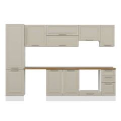 Alvinka 300X210 Cm Klasik Mebran Mutfak Dolabı Mb-E90B50S40-1 Mebran | Kumtaşı - Suntalam