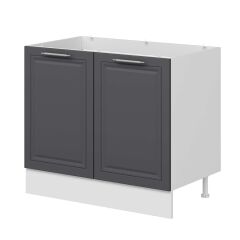 Alvinka Mutfak Modül Mbr_C Alt 2K 100Cm Evye Dolap Beyaz Antrasit Mdf