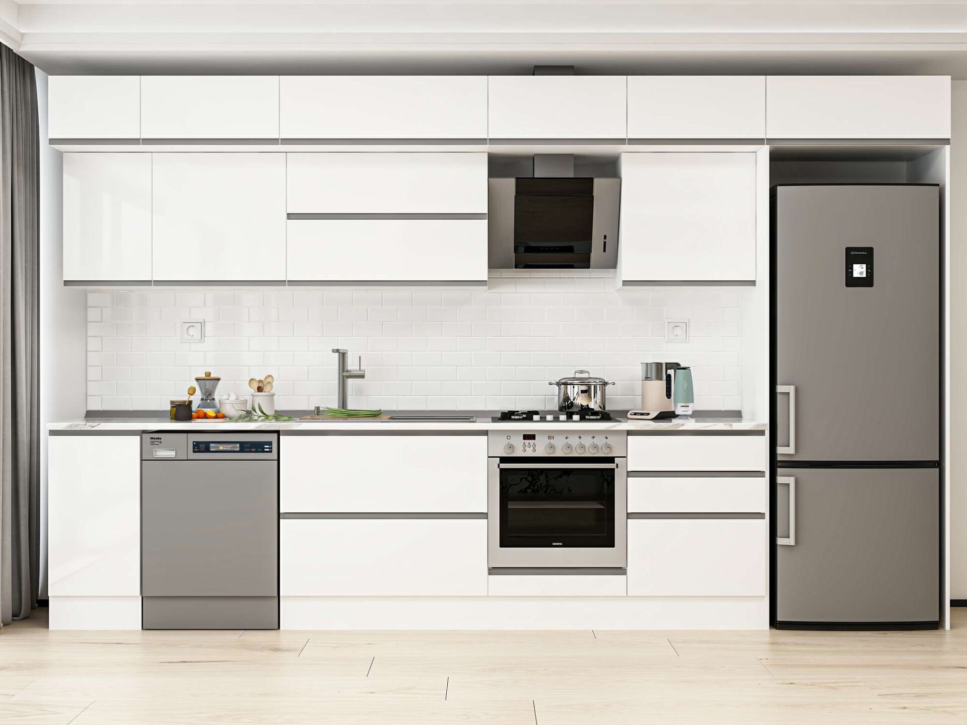 Alvinka 390X240 Cm High Gloss Mutfak Dolabı Mb-E90S40S60-2