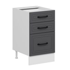 Alvinka Mutfak Modül Mbr_A Alt 3Ç1B2K 50Cm Dolap Beyaz Antrasit