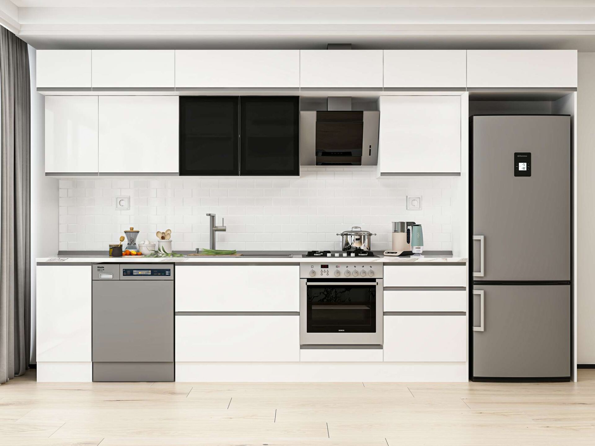 Alvinka 390X240 Cm High Gloss Mutfak Dolabı Mb-E90S40S60-3