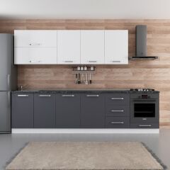 Minar 300 Cm Mutfak Dolabı Beyaz Antrasit 300-A7