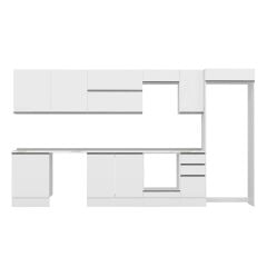 Alvinka 380X222 Cm High Gloss Mutfak Dolabı Mb-E80S60S40-2 High Gloss | Beyaz - Suntalam