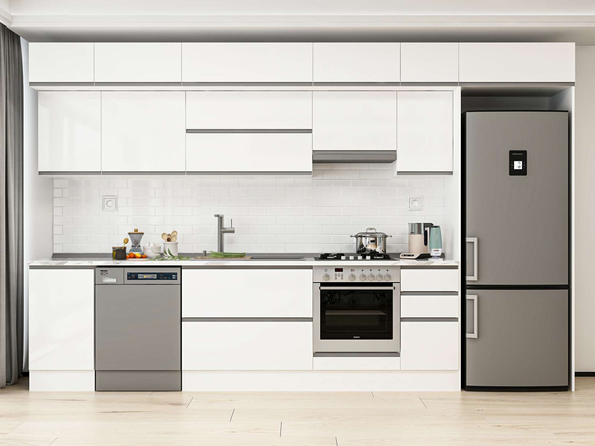 Alvinka 375X240 Cm High Gloss Mutfak Dolabı Mb-E90S45S40-1