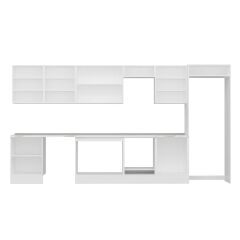 Alvinka 410X222 Cm Klasik Mebran Mutfak Dolabı Mb-E90S60S60-3 Mebran | Beyaz - Mdf