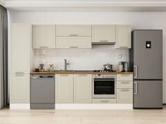 Alvinka 300X210 Cm Klasik Mebran Mutfak Dolabı Mb-E90B50S40-1 Mebran | Kumtaşı - Mdf