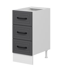 Alvinka Mutfak Modül Mbr_A Alt 3Ç Nray 40Cm Dolap Beyaz Antrasit