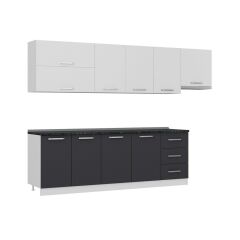 Minar 300 Cm Mutfak Dolabı Beyaz Antrasit 300-A8