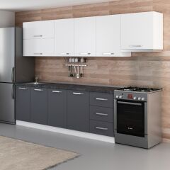 Minar 300 Cm Mutfak Dolabı Beyaz Antrasit 300-A8