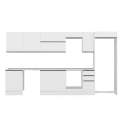 Alvinka 380X222 Cm High Gloss Mutfak Dolabı Mb-E80S60S40-2 High Gloss | Beyaz - Mdf