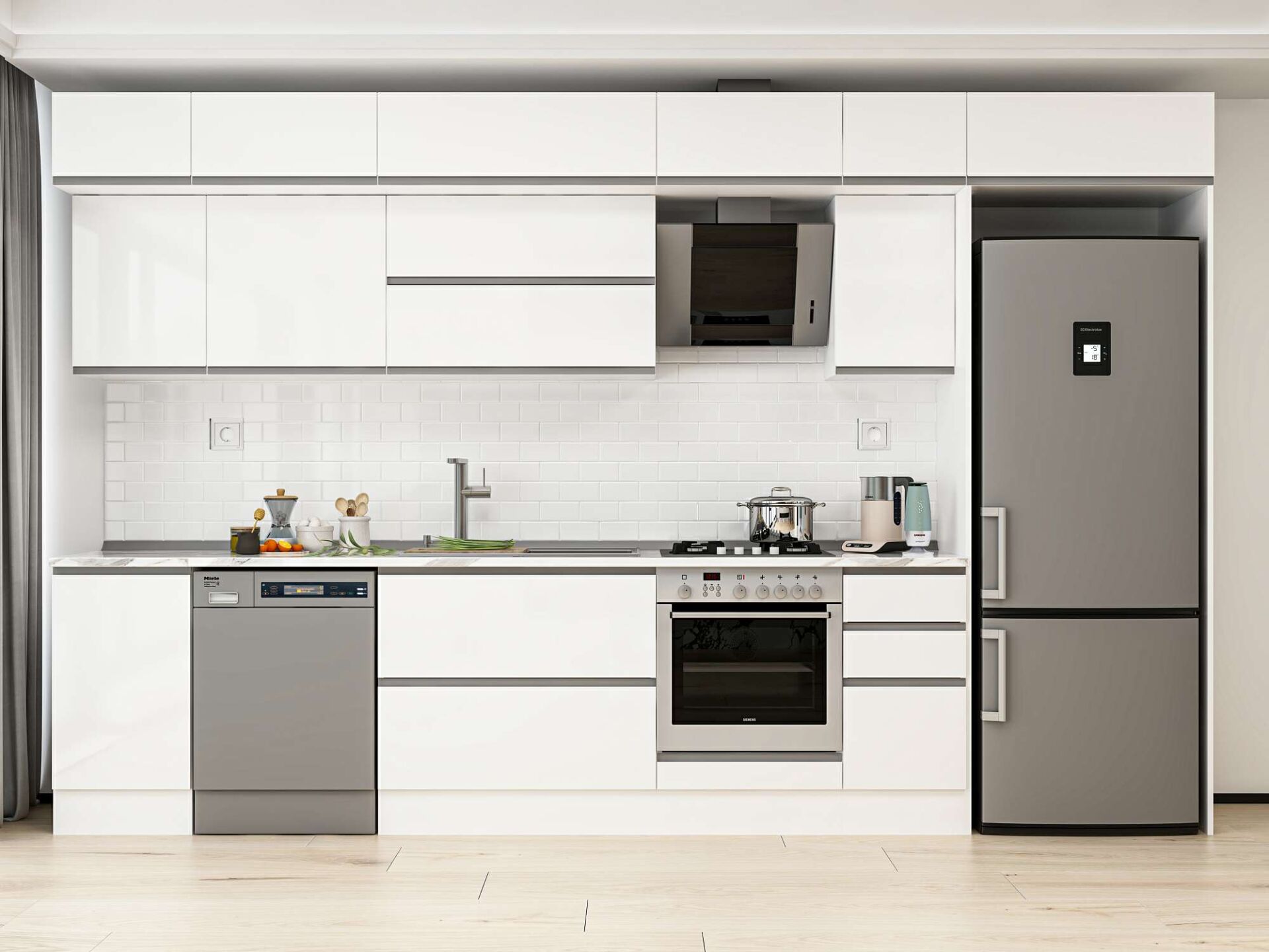 Alvinka 375X240 Cm High Gloss Mutfak Dolabı Mb-E90S45S40-2