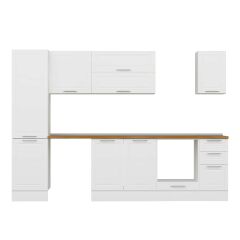 Alvinka 300X210 Cm Klasik Mebran Mutfak Dolabı Mb-E90B50S40-2 Mebran | Beyaz - Suntalam