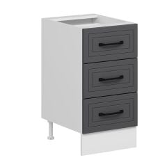 Alvinka Mutfak Modül Mbr_A Alt 3Ç 45Cm Dolap Beyaz Antrasit