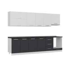 Minar 300 Cm Mutfak Dolabı Beyaz Antrasit 300-A9