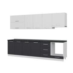 Minar 300 Cm Mutfak Dolabı Beyaz Antrasit 300-A9