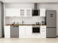 Alvinka 280X210 Cm Klasik Mebran Mutfak Dolabı Beyaz Beyaz M-E80S40S40-3 Mebran | Beyaz - Mdf