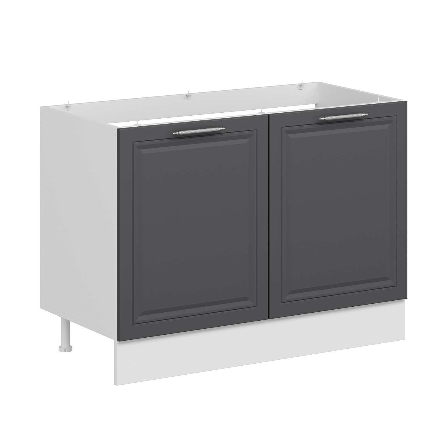 Alvinka Mutfak Modül Mbr_C Alt 2K 120Cm Evye Dolap Beyaz Antrasit Suntalam