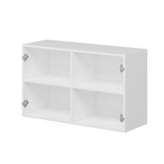 Alvinka Mutfak Modül Mbr_A Üst 2Dk1R 100-H60Cm Dolap Cam Beyaz Antrasit Mdf