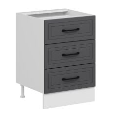 Alvinka Mutfak Modül Mbr_A Alt 3Ç Nray 60Cm Dolap Beyaz Antrasit