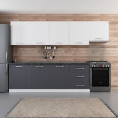 Minar 300 Cm Mutfak Dolabı Beyaz Antrasit 300-A11