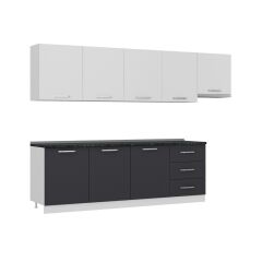 Minar 300 Cm Mutfak Dolabı Beyaz Antrasit 300-A11