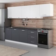 Minar 300 Cm Mutfak Dolabı Beyaz Antrasit 300-A11