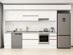 Alvinka 370X240 Cm High Gloss Mutfak Dolabı Mb-E90S40S40-1 High Gloss | Beyaz - Suntalam