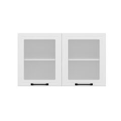 Alvinka Mutfak Modül Mbr_A Üst 2Dk1R 100-H60Cm Dolap Cam Beyaz Beyaz Mdf