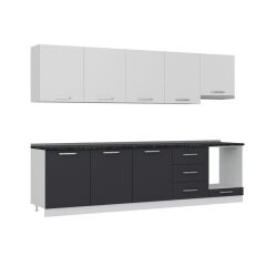 Minar 300 Cm Mutfak Dolabı Beyaz Antrasit 300-A12