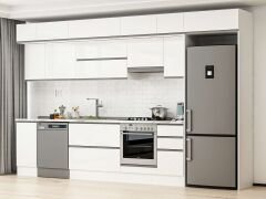 Alvinka 370X240 Cm High Gloss Mutfak Dolabı Mb-E90S40S40-1 High Gloss | Beyaz - Mdf