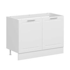 Alvinka Mutfak Modül Mbr_C Alt 2K 120Cm Evye Dolap Beyaz Beyaz Mdf