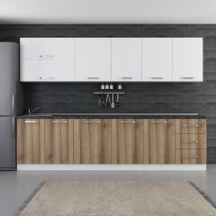 Minar 300 Cm Mutfak Dolabı Beyaz Dore 300-D1