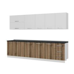 Minar 300 Cm Mutfak Dolabı Beyaz Dore 300-D1